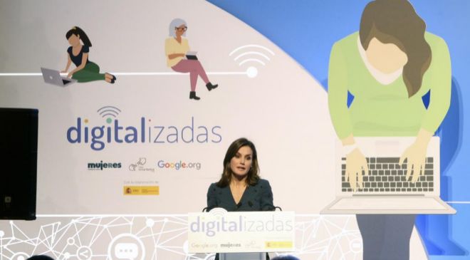 La reina doña Letizia durante la presentación del proyecto de Google.