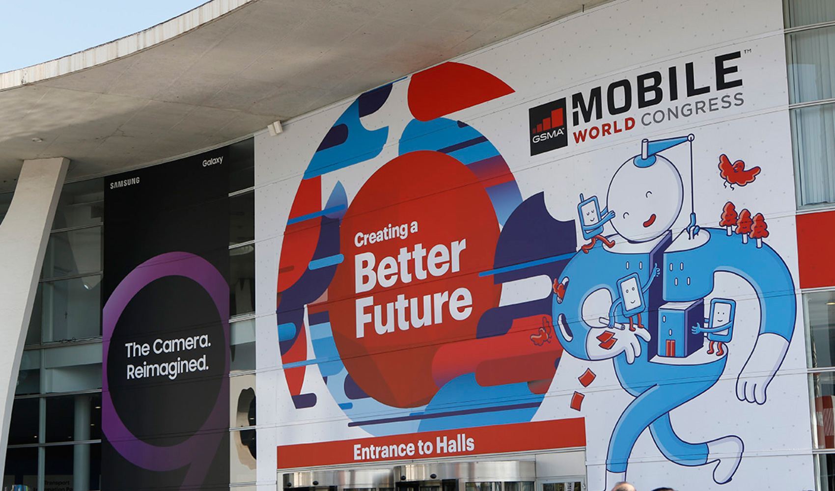 Entrada al Mobile World Congress de Barcelona en su edición de 2018.