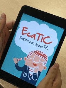 App Ecatic vista en una tablet.
