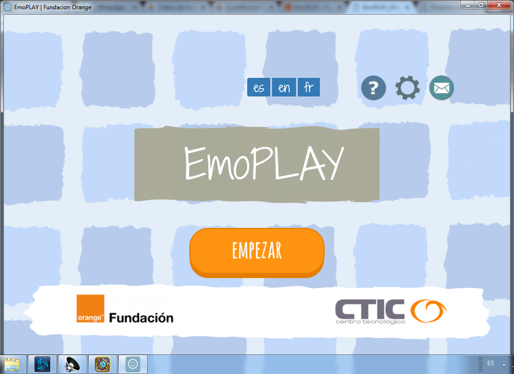 Pantalla de inicio de EmoPLAY.