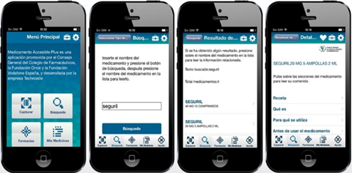 Pantallas de Medicamento Accesible Plus.