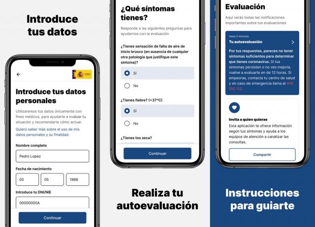 Pantallazo de la herramienta Asistencia COVID-19.