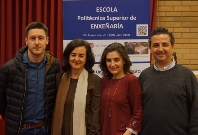 De izquierda la derecha, Marcos Arza, Mariluz Gil Docampo, Teresa Rego y Juan Ortiz, integrantes del grupo GIGEO.