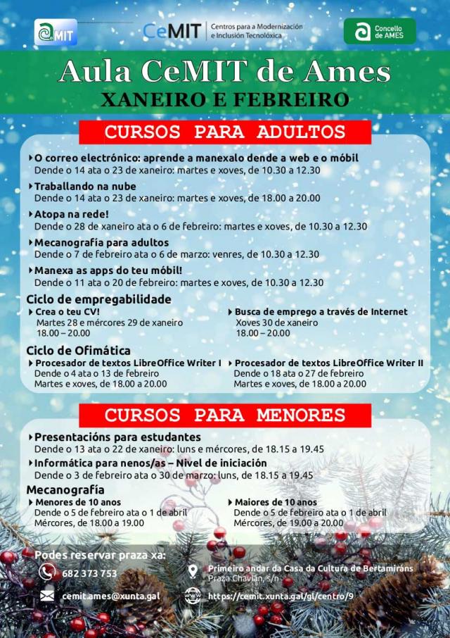 Cartel de los cursos.