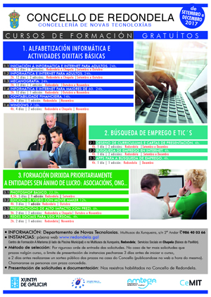 Cartel de los cursos.