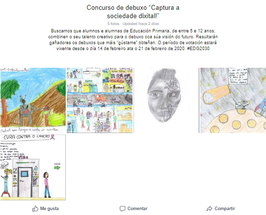 Pantallazo do álbum do concurso de debuxos.