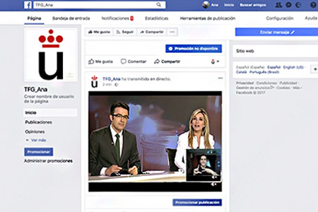 La aplicación en funcionamiento.