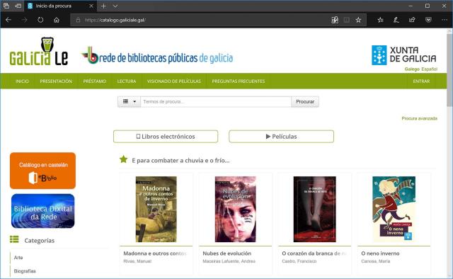 Pantallazo de la web GaliciaLe.