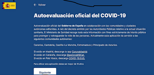 Pantallazo de AsistenciaCOVID-19.