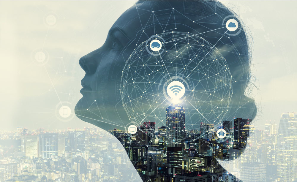 Ilustración baseada no concepto de intelixencia artificial.