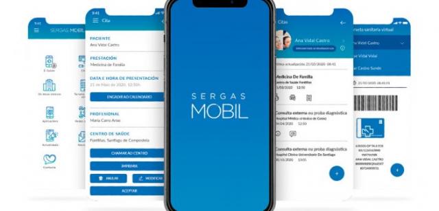 Pantallazos de la app Sergas Móvil.