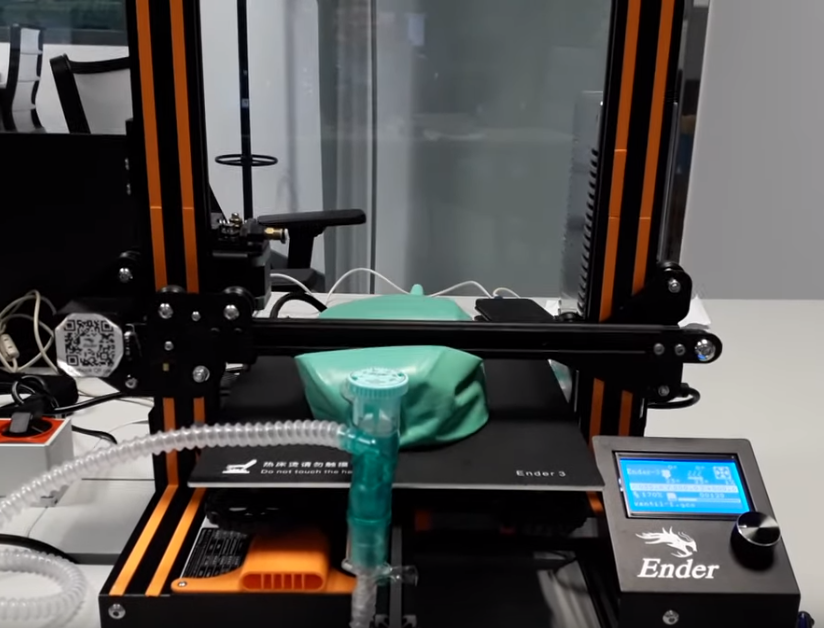 Prototipo del respirador automático.