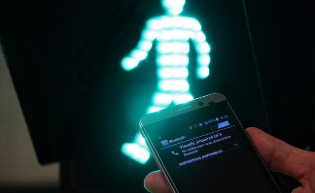 Semáforo para invidentes.