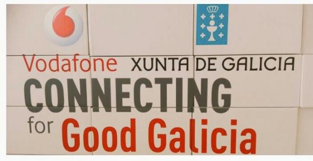 Cartel de Vodafone Connecting for Good Galicia.