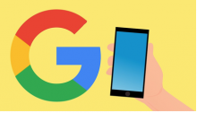 Icono de Google y un smartphone.