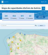 Pantalalzo do Mapa de Capacidades Dixitais de Galicia.
