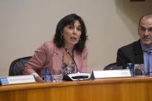 Mar Pereira durante la comparecencia.