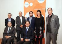 Os embaixadores CENTAC 2017 xunto ao director da entidade e o director xeral de Políticas de Apoio á Discapacidade.