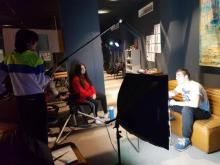 Un momento de la grabación en el espacio de creación audiovisual.