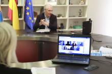 Francisco Conde no encontro por videoconferencia con participantes na iniciativa Autónomos dixitais.